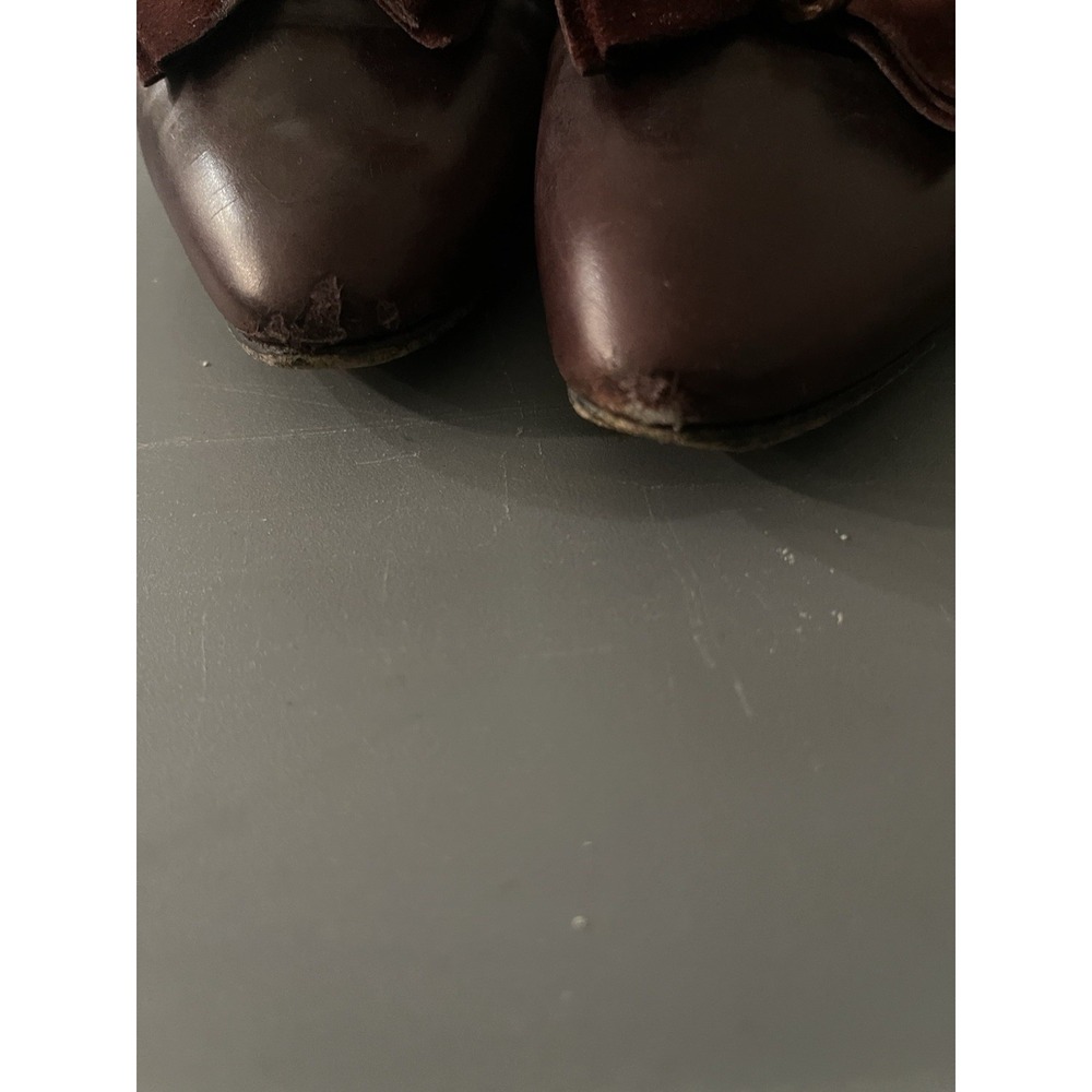 Salvatore Ferragamo Women's Pumps Soffio Bordeaux Bow W Chain 9AA Saks Exclusive - Picture 7 of 7